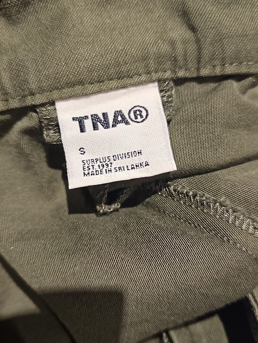 Aritzia TNA Cadet Cargo Pant High Rise Olive Utility Webbing Belt 100% Cotton S - Picture 12 of 13